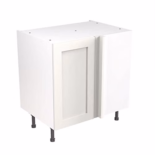 Kitchen Kit White Matt Shaker Door Flatpack Blind Corner Base Cabinet W/D/H: 80 x 87 x 65 cm