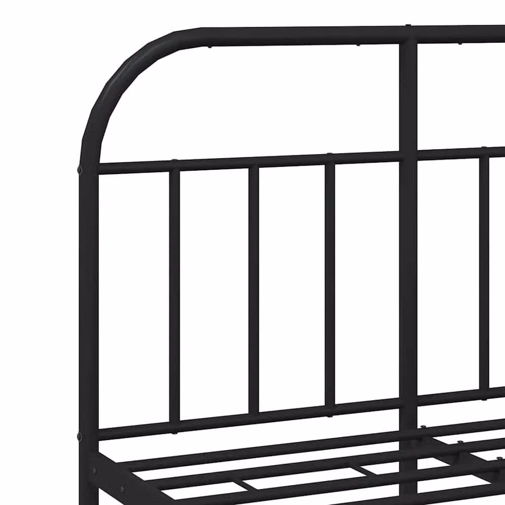 Berkfield Home Metal Bed Frame with Headboard in Black, W/D/H: 120 x 200 cm – 3