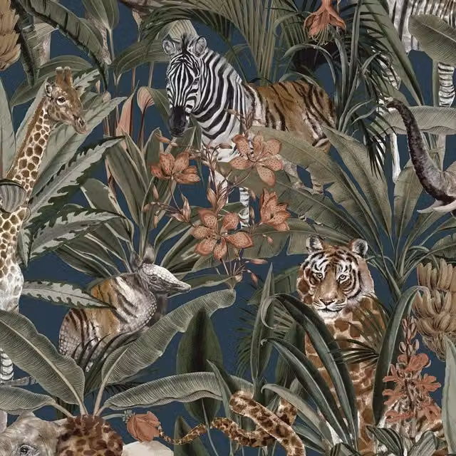 Holden Décor Safari Fusion Animals Wallpaper in Blue