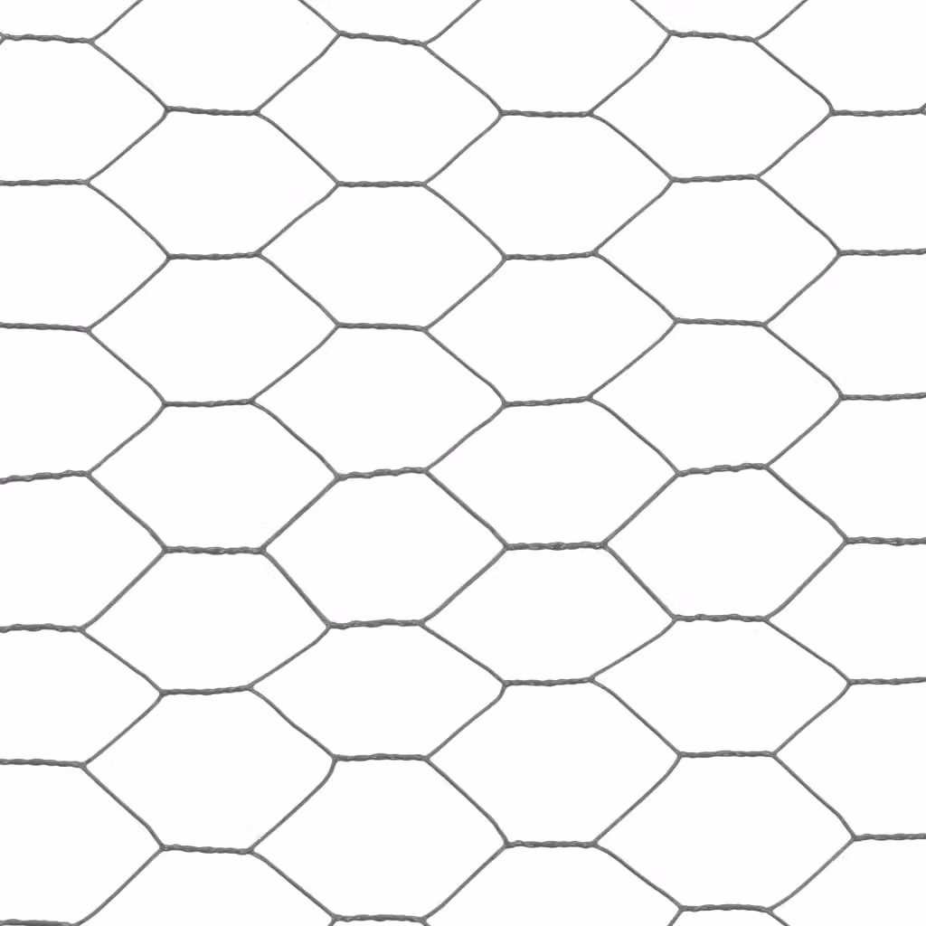 Berkfield Home Grey PVC Coated Steel Chicken Wire Fence, 25 x 0.75 m – 4