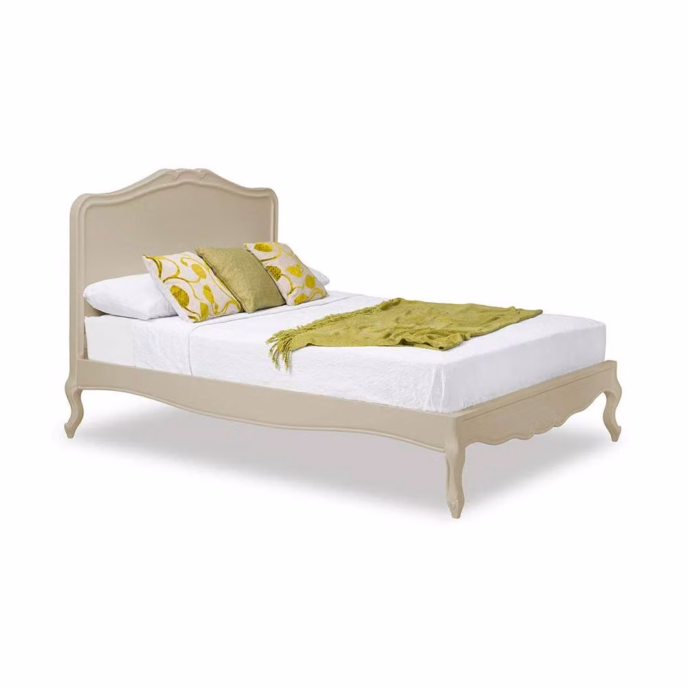 Statement Furniture Juliette French Style Super King Bed in White or Beige with Solid Pine Wood Headboard, W/D/H: 216 x 200 x 124 cm – 2