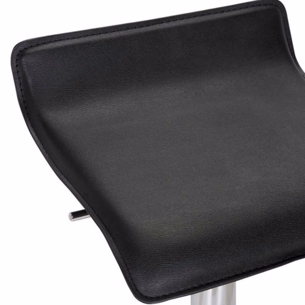 netfurniture Zest Black Low Back Padded Bar Stool with Synthetic Leather and Metal Frame – 3