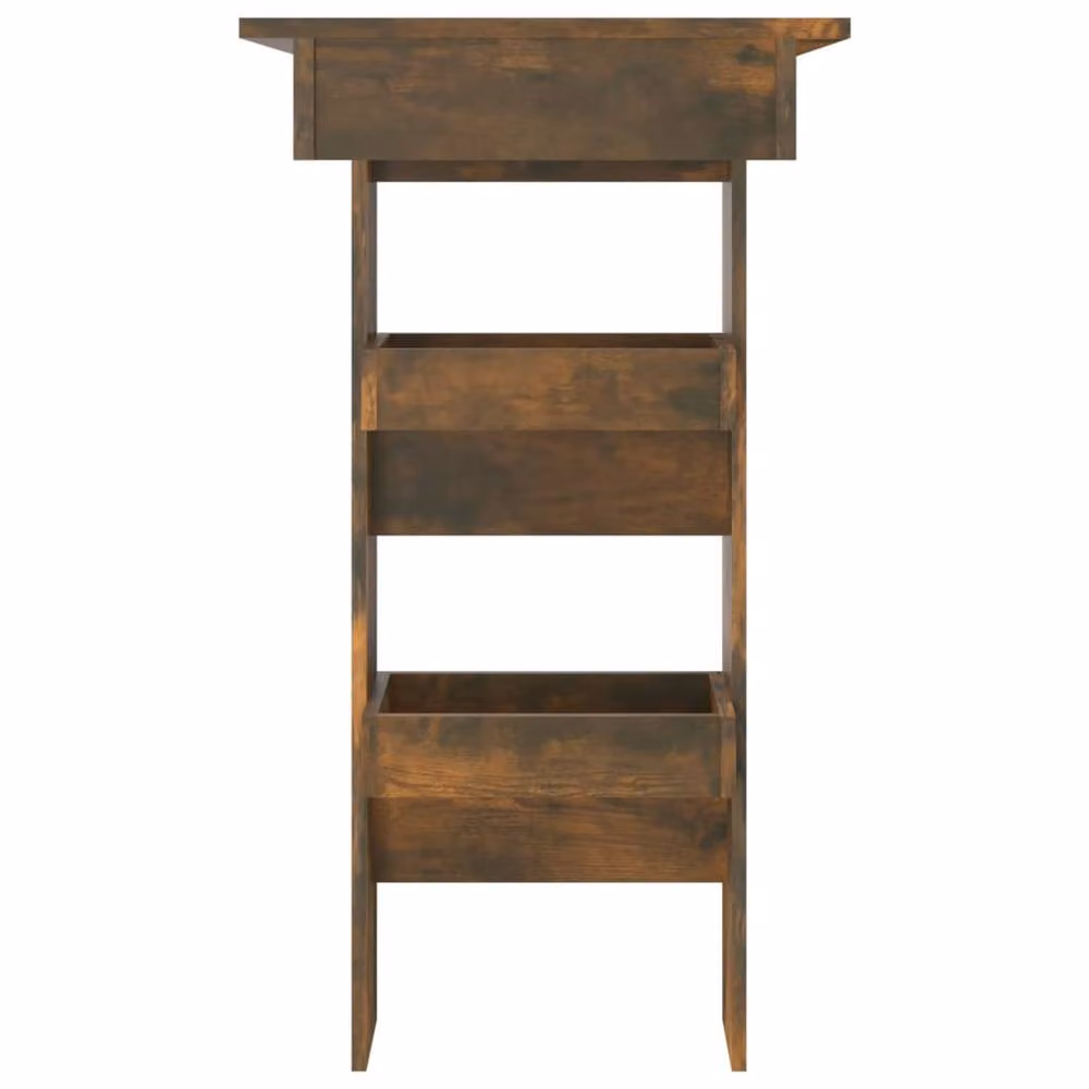 Berkfield Home Wall Bar Table in Smoked Oak Brown, W: 102 cm, D: 45 cm, H: 103.5 cm – 3