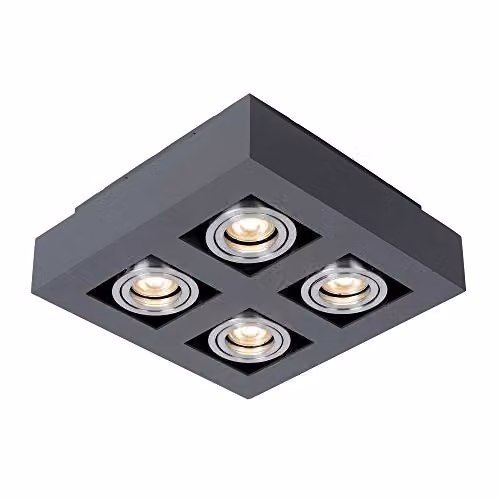 Netlighting Italux Casemiro Modern Surface Mounted Black Aluminium 4 Light GU10 Square Downlight – 1