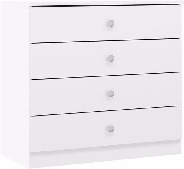 FORGEVIO White Gloss 4 Drawer Modern Bedroom Storage Chest