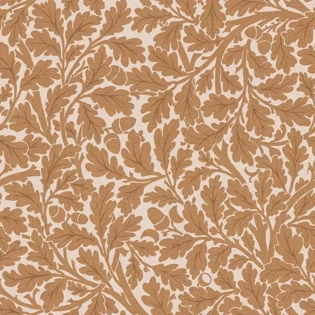 House of Hackney QUERCUS Floral Art Nouveau Wallpaper Sample in Orange and Brown