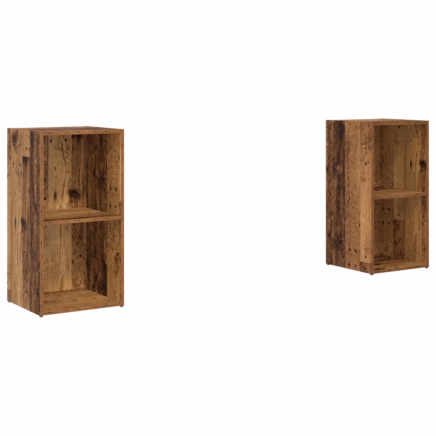 Berkfield Home 2-Piece Rustic Brown Cube Storage Shelves with Back Panel, W/D/H: 72 x 35 x 36.5 cm – 2