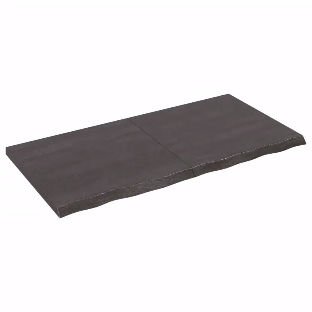 Berkfield Home Table Top Dark Grey Treated Solid Wood Oak W/D/H: 120 x 60 x (2-4) cm – 2