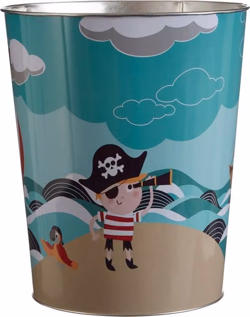 Orsina Pirate Waste Bin, Multicolour Plastic and Metal Kids Bin – 1