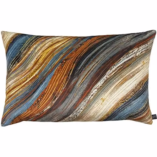 Prestigious Textiles Heartwood Rectangular Velvet Cushion in Red, Blue and Multicolour, W/D/H: 40 x 40 x 40 cm – 3