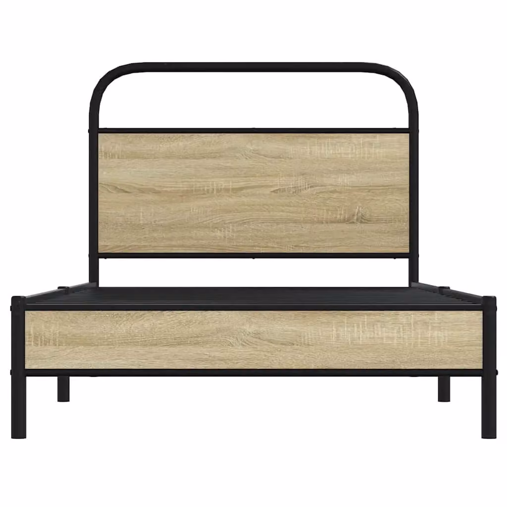 Berkfield Home Single Bed Frame in Sonoma Oak and Brown, W/D/H: 90 x 190 cm – 3