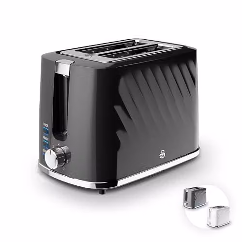 Swan Windsor 2 Slice Toaster, 900W, Black – 1