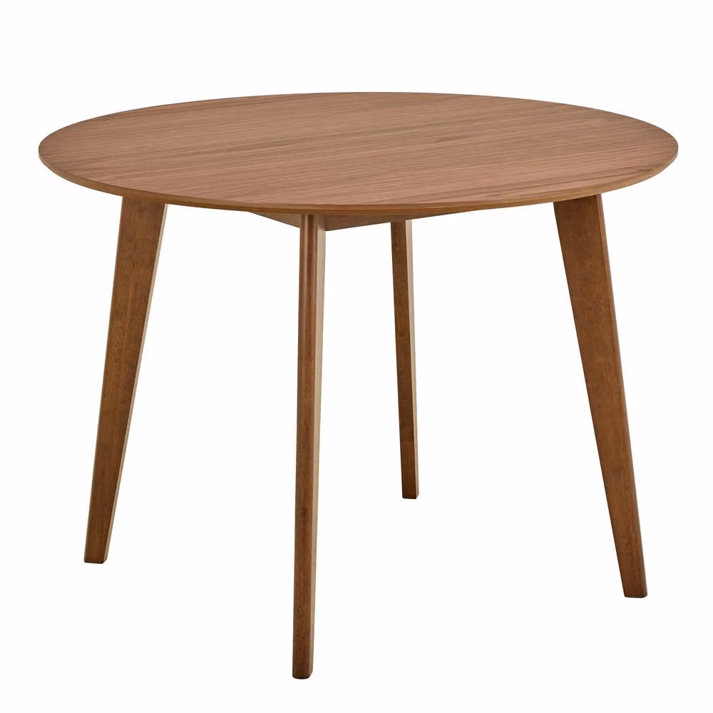 Wyld Haus Saffron Round Dining Table in Brown Walnut Effect Wood, Seats 4 – 2