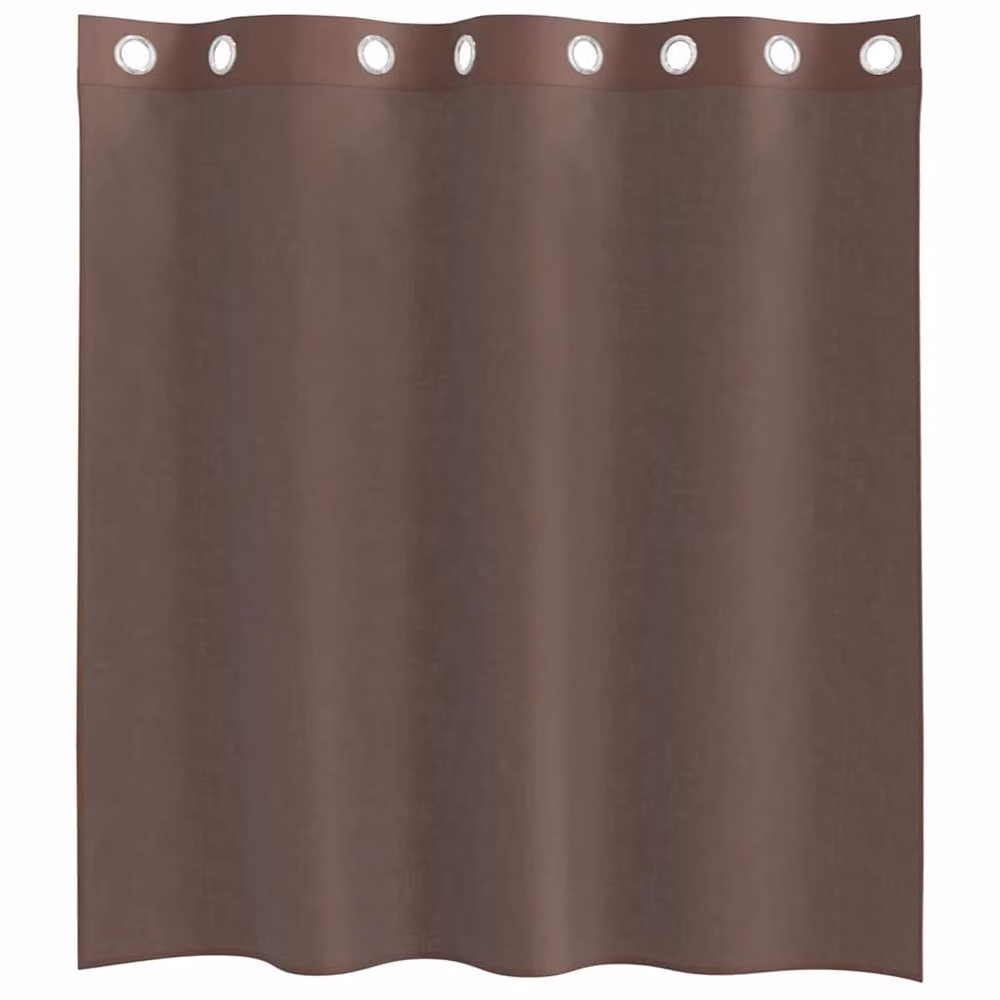 Berkfield Home Brown Voile Fabric Panel Curtains with Eyelets, 2 Pack, W: 140 cm, H: 140 cm – 3
