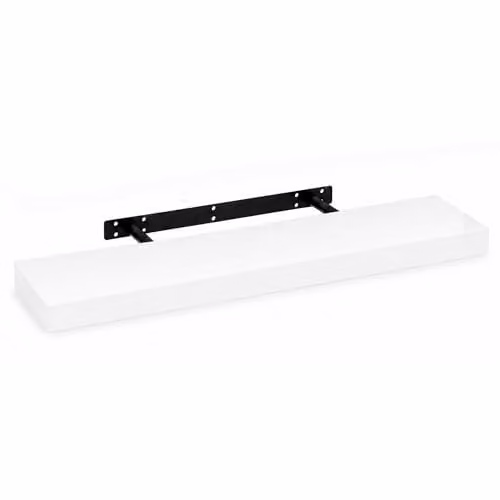 iTrend High Gloss White Floating Wall Shelf, W: 80 cm, D: 23.5 cm, H: 3.8 cm – 1