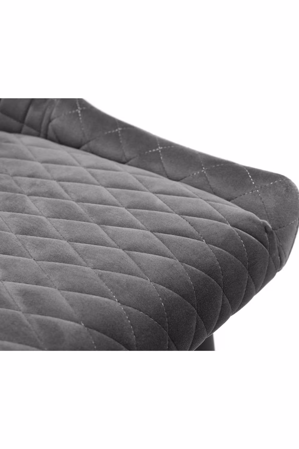 Julian Bowen Luxe Diamond Quilted Upholstered Bar Stool in Grey Velvet – 5