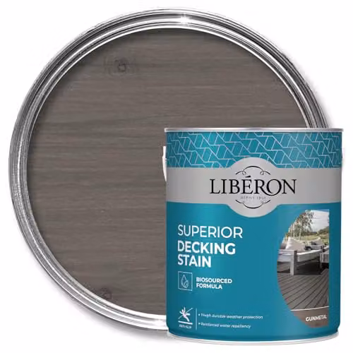 Libéron Superior Decking Stain for Exterior Wood, Grey, 2.5 l – 1