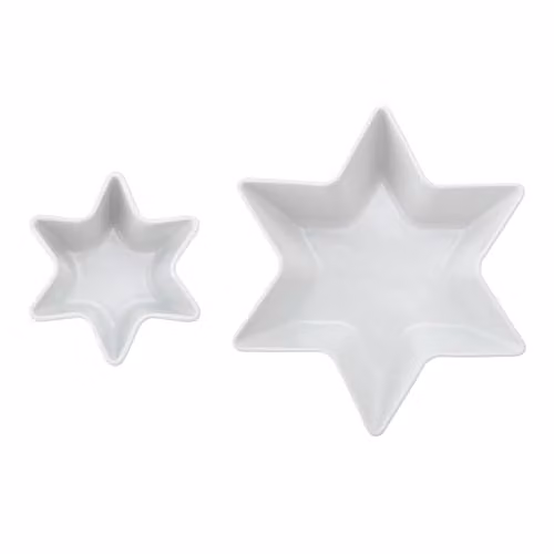 Mikasa White Porcelain Star Shaped Bowls, Set of 2