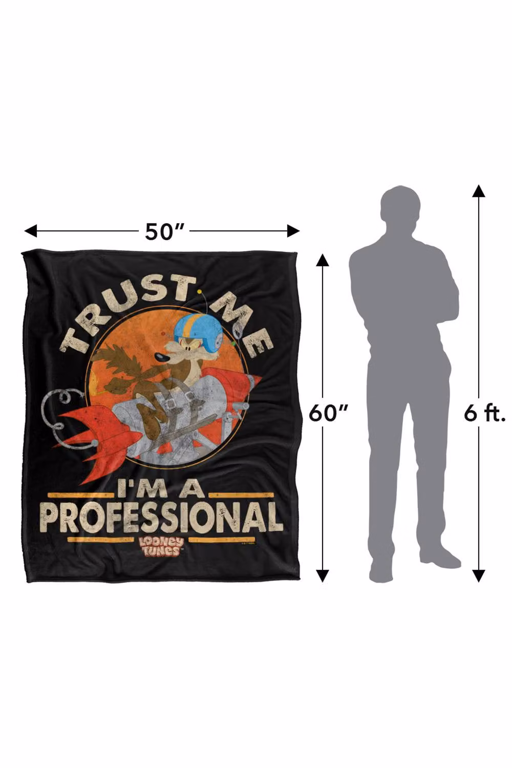 LOGOVISION Looney Tunes Wile E Coyote I'M A Professional Super Soft Fleece Throw Blanket, Multicolour, W: 152 cm, D: 127 cm – 8