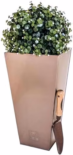 Primrose Galvanised Steel Flared Square Planter Tub in Bronze/Brown, W: 48 cm, H: 26 cm – 2