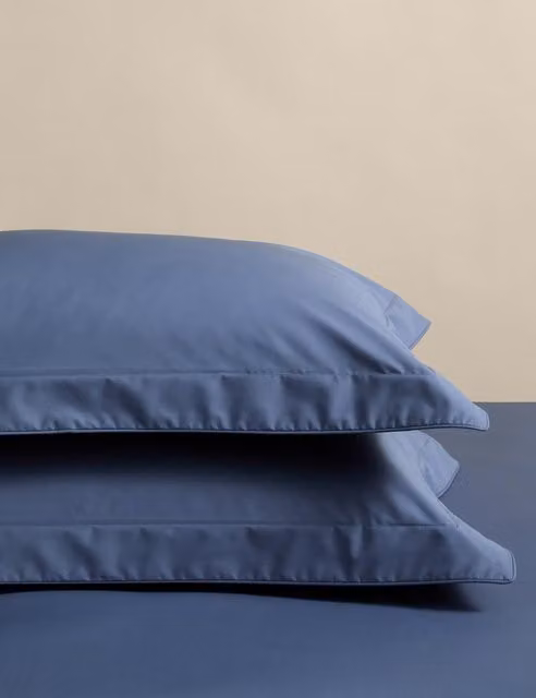 M&S 2 Pack Egyptian Cotton Oxford Pillowcases in Slate Blue