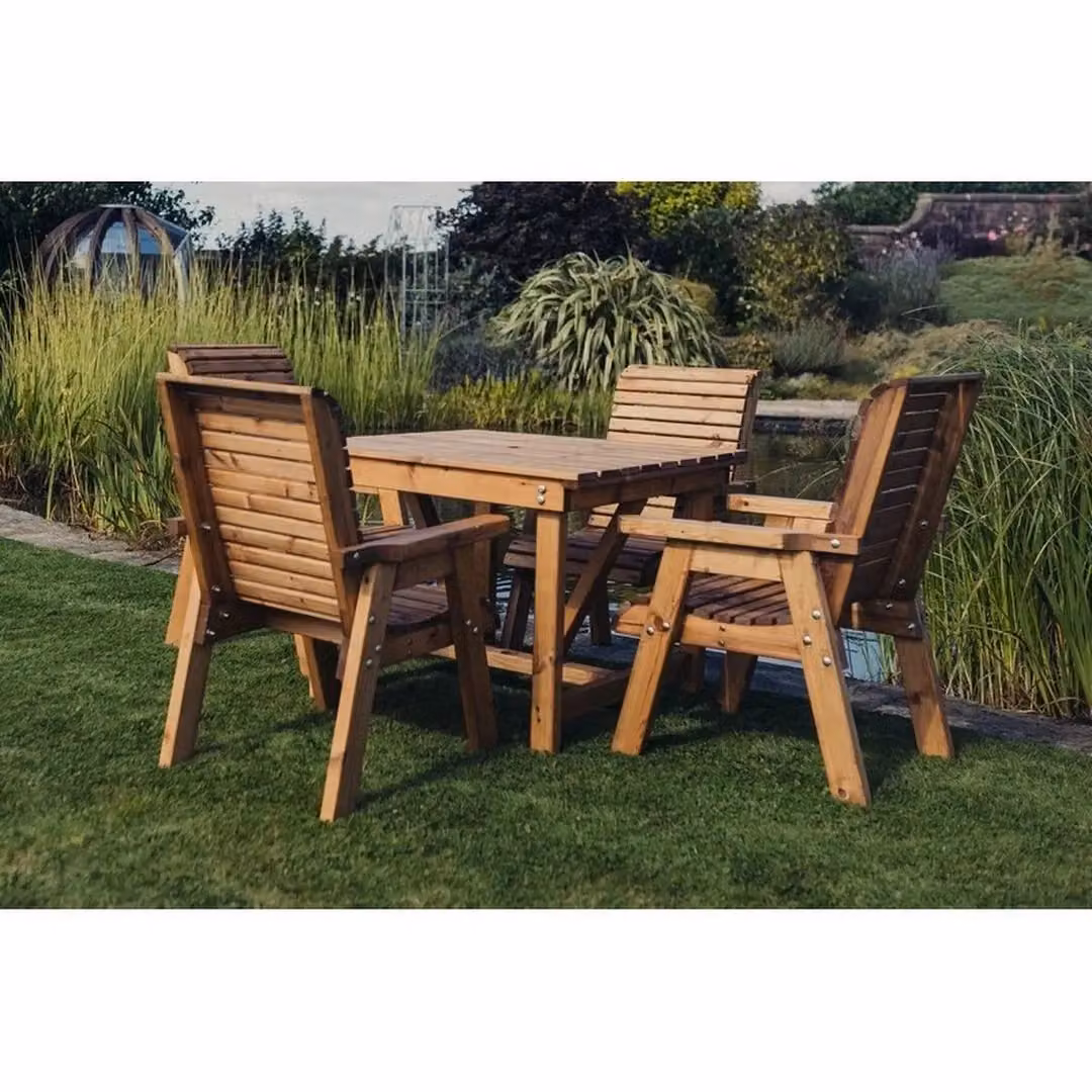 Churnet Valley Garden Furniture Ltd Valley Square 4XC Garden Furniture Set with Brown Cushions – 2