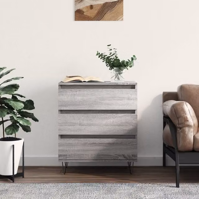 Berkfield Home Grey Sonoma Sideboard in Engineered Wood W/D/H: 60 x 35 x 70 cm