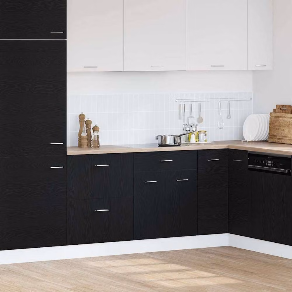 Berkfield Home Modern Black Oak Drawer Base Cabinet, W/D/H: 60 x 46 x 81.5 cm – 2