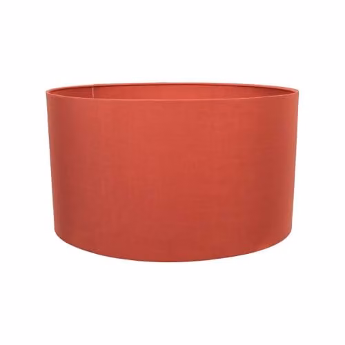 ValueLights Reni Rust Red Fabric Drum Ceiling Pendant Lamp Shade with LED Bulb, Shade Width: 35 cm – 1