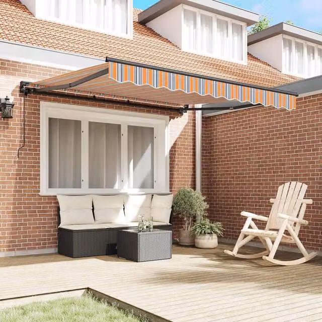 Berkfield Home Manual Retractable Folding Arm Awning in Anthracite, W: 350 cm, D: 250 cm