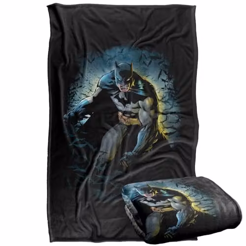 Warner Bros. Batman Bat Cave Super Soft Fleece Throw Blanket, Multicolour – 1