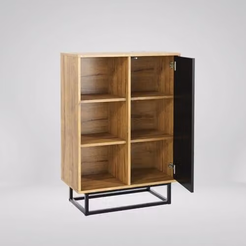 Creative Furniture Retro Oak and Black Sideboard Display Cabinet W/D/H: 100 x 35 x 70 cm – 2
