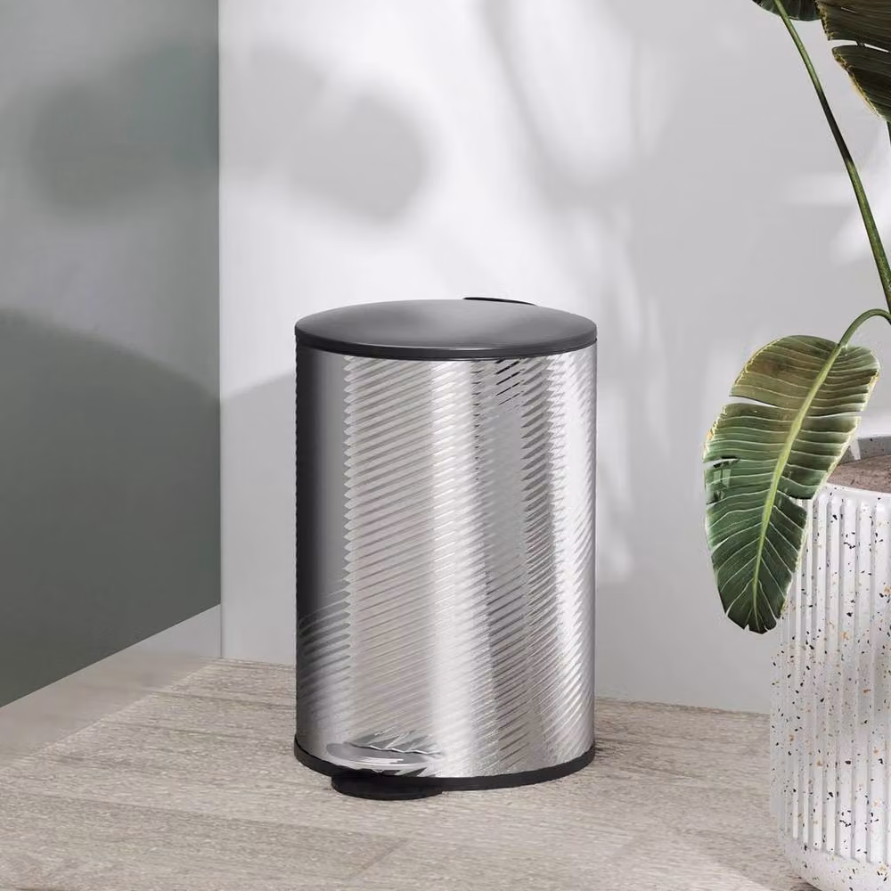 KORVIXA 20L Stainless Steel Fingerprint-Proof Pedal Bin in Silver – 5