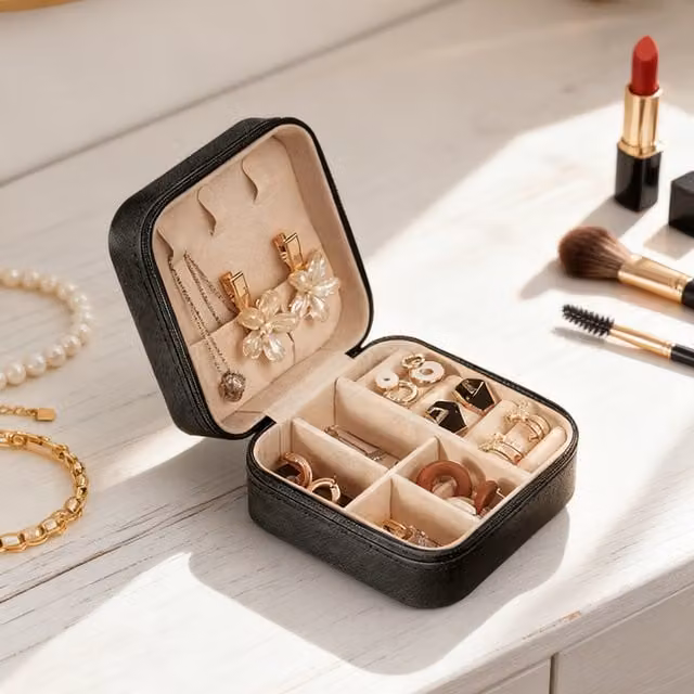 Lifeideas Portable Travel Jewellery Box in Black
