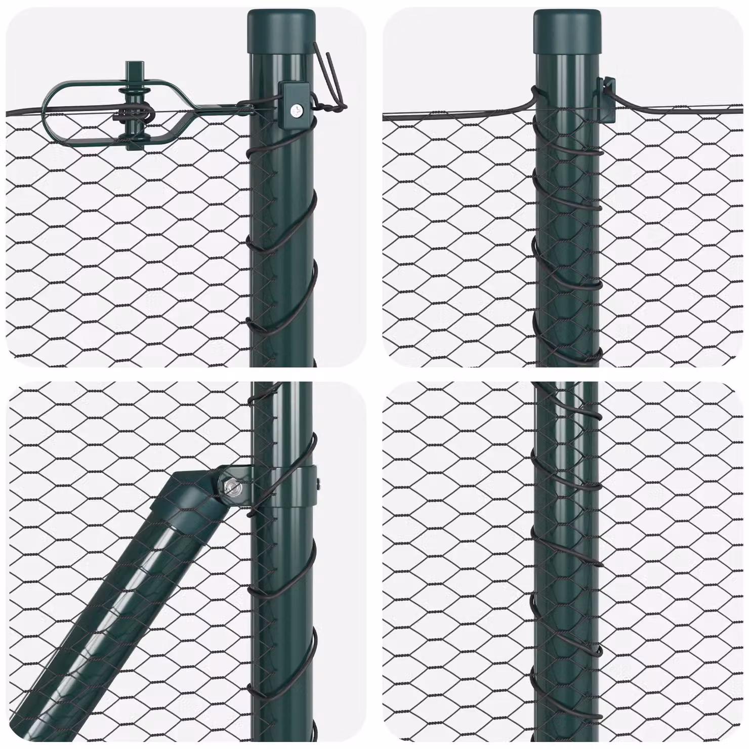 Berkfield Home Grey PVC-Coated Steel Hexagon Fence, H: 0.5 m x L: 50 m – 4