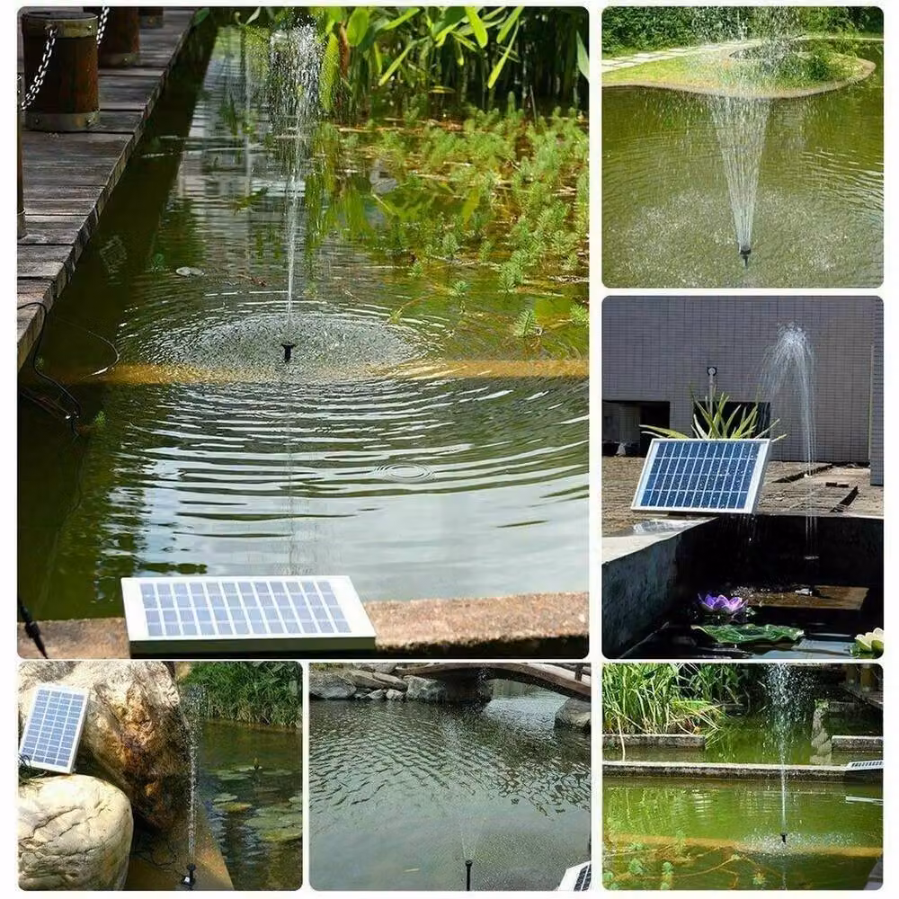 FLAVORA Solar Panel Powered Garden Water Pump with USB, 2.5W, 200L/H, Black – 3