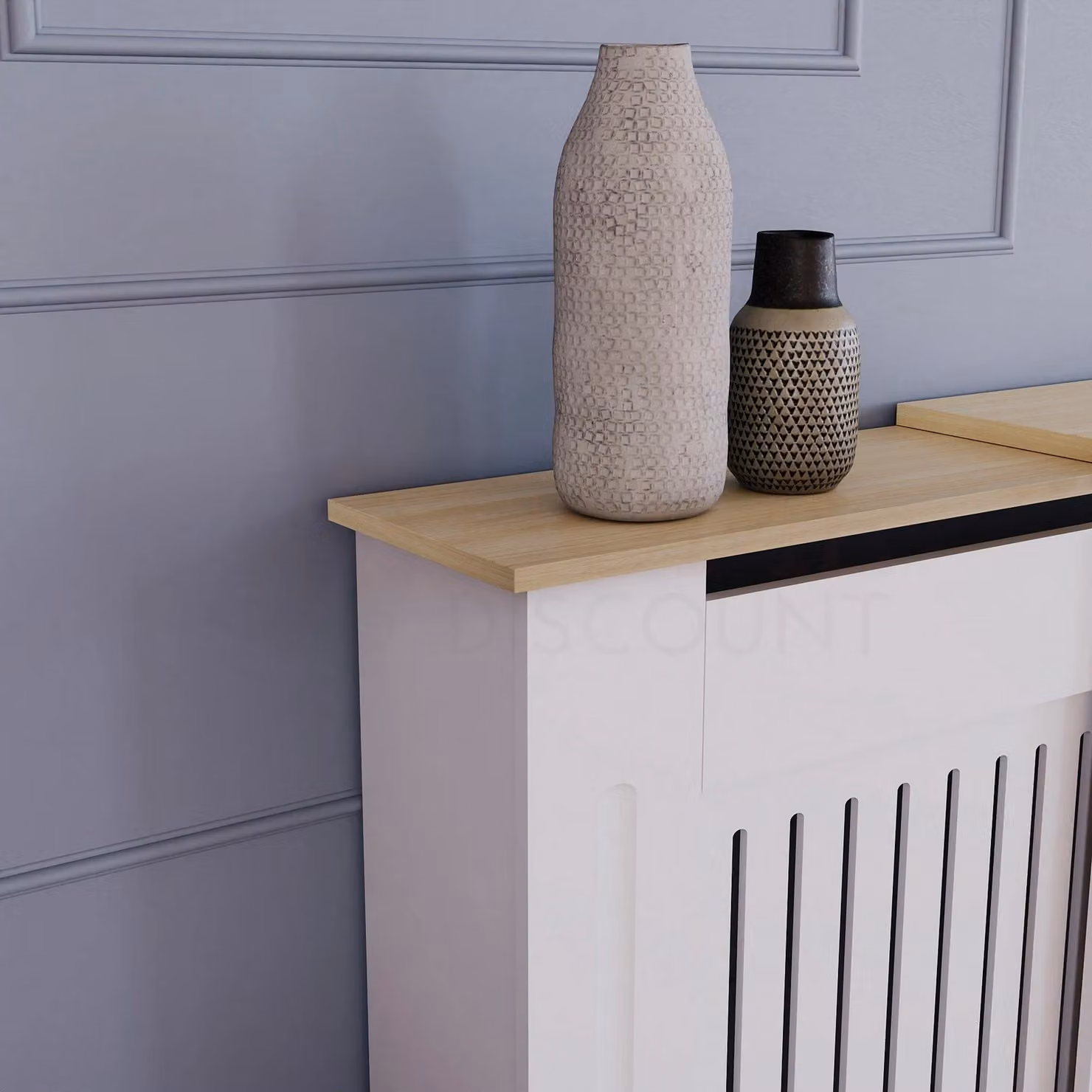 Vida Designs Arlington Adjustable Radiator Cover in White, W: 83 cm, H: 140-204 cm, D: 19 cm – 2