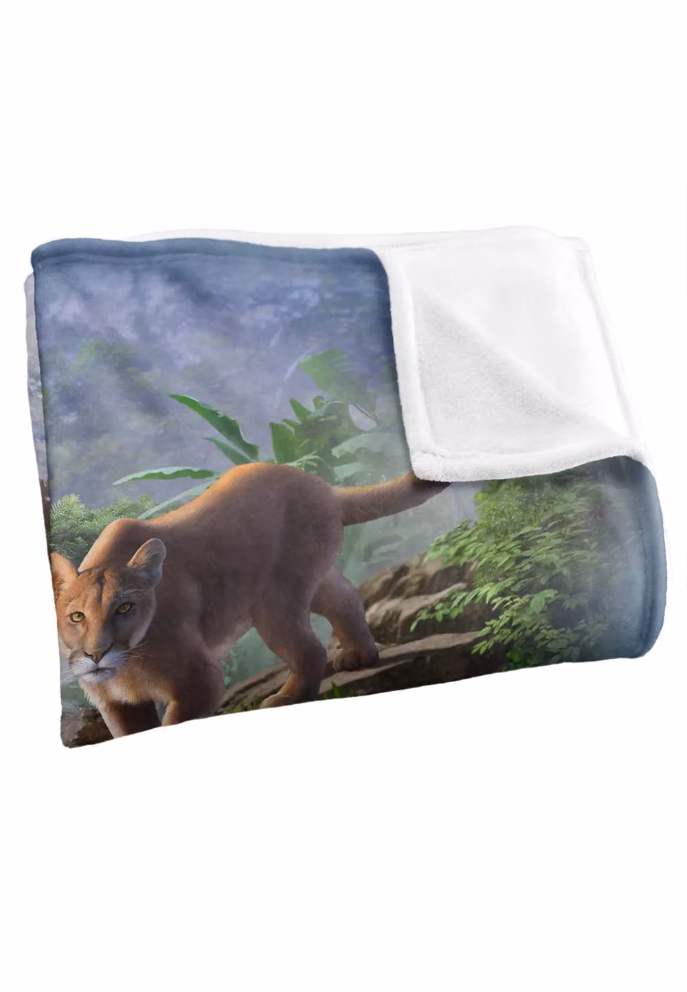 JQ Licensing Big Cats Lion Tiger Leopard Cougar Super Soft Microfibre Throw Blanket, White, W/D/H: 152 x 127 cm – 5