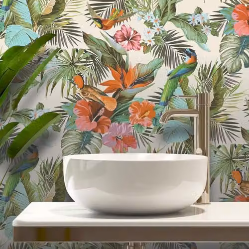 Rasch Vasari Paradise Birds Multi Colour Floral Animal Pattern Washable Wallpaper – 3