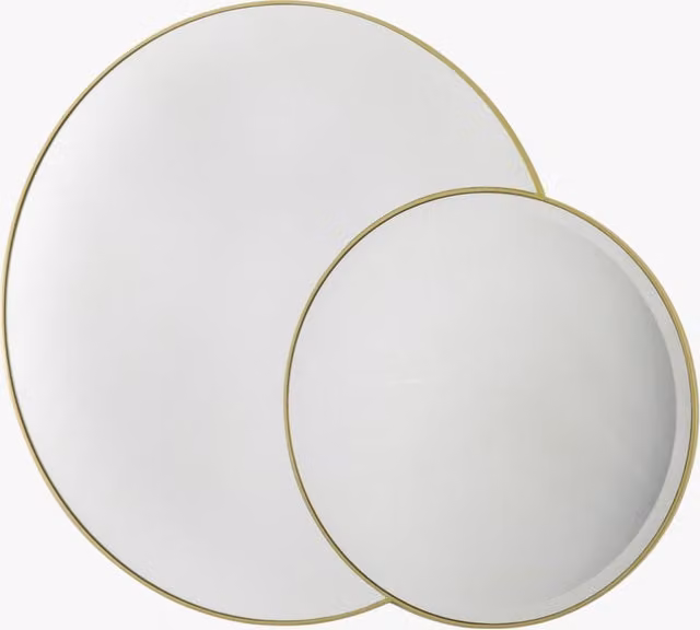 Perch & Parrow Orbiter Round Modern Mirror in Gold