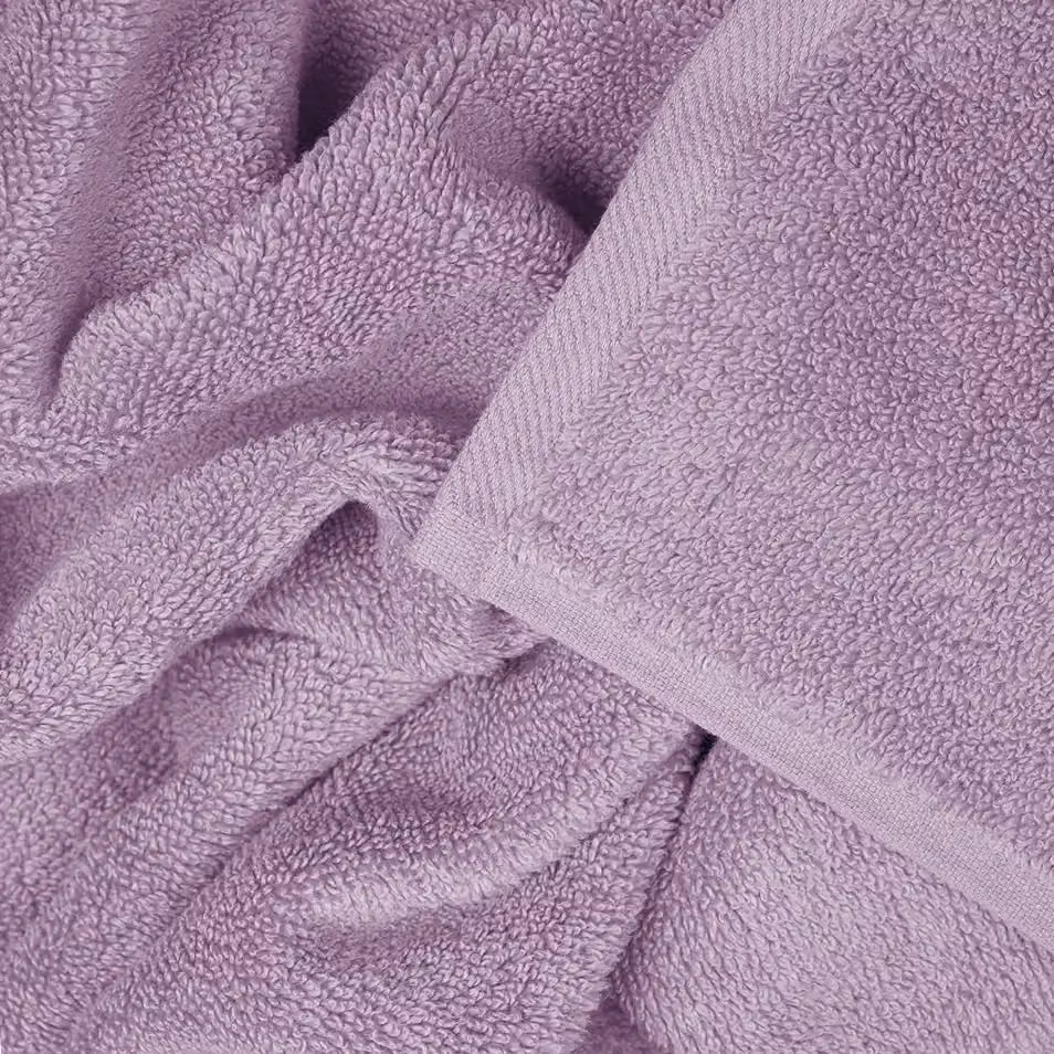Allure Bath Fashions Pack of 3 Fluffy Egyptian Cotton Towels with Border in Purple, W/H: 70 x 120 cm – 2