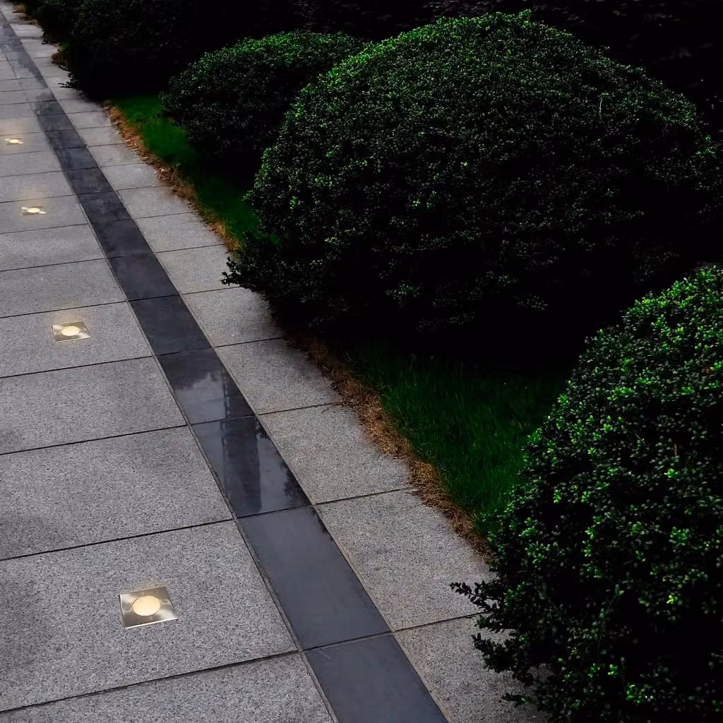Berkfield Home 12 Piece Square Outdoor Recessed Ground Lights in Silver with Warm White LED – 2