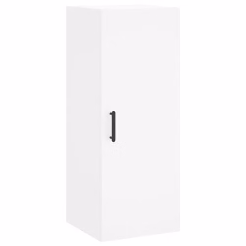 vidaXL Wall Mounted Cabinet in White with Hinged Doors and Internal Shelves, W/D/H: 34.5 x 34 x 90 cm – 1
