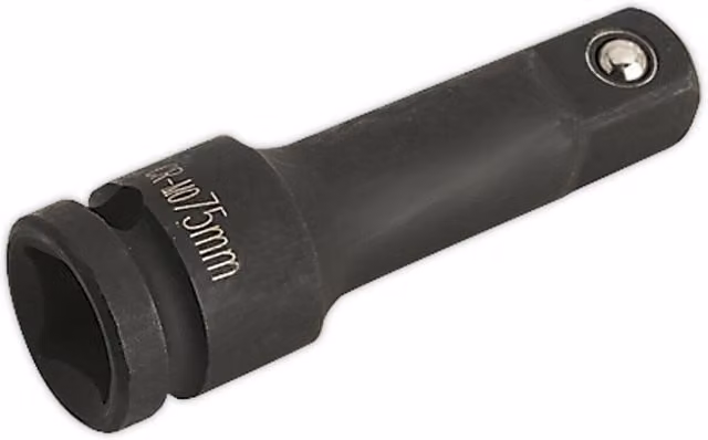 Loops 75mm Stainless Steel Impact Extension Bar with 1/2 inch Square Drive and Spring-Ball Socket Retainer in Silver and Black