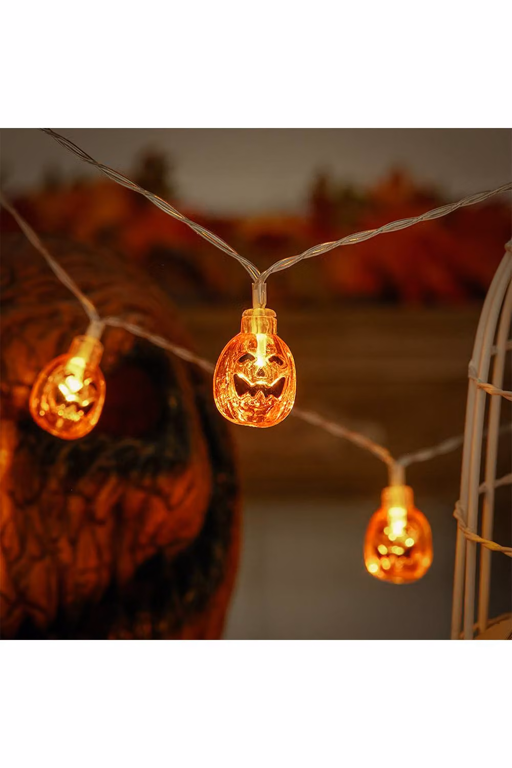 H&O Direct Orange Halloween Decorative Pumpkin LED String Lights, Battery Operated – 3