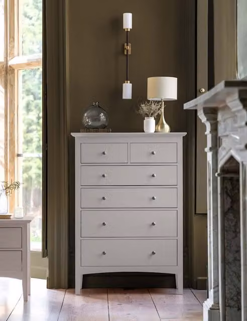 Gallery Direct Hastings 6 Drawer Chest in Grey Rubberwood