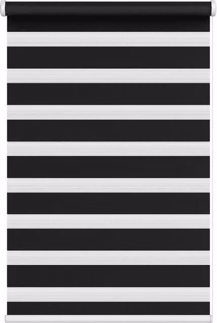 New Edge Blinds Black and White Day & Night Zebra Roller Blind, W: 80 cm, H: 165 cm – 1