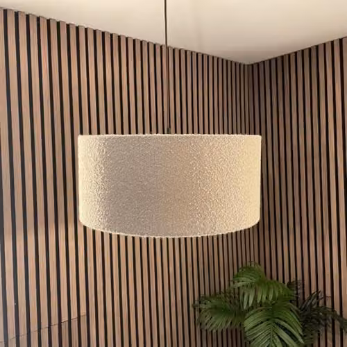 CGC Lighting Petra Modern Cylinder Fabric Lamp Shade in Brown and Beige, Diameter: 45 cm – 3