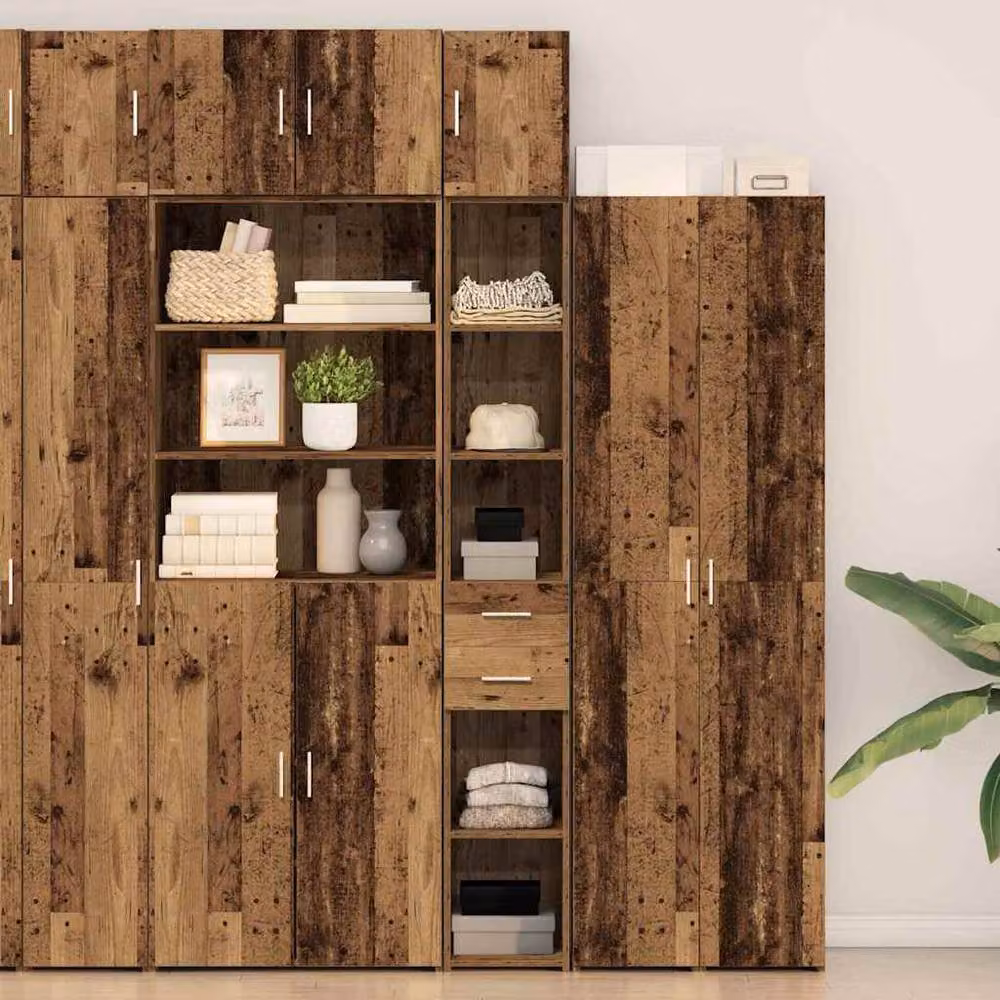 Berkfield Home Slim Storage Cabinet in Old Wood Brown, W/D/H: 30 x 42.5 x 225 cm – 2