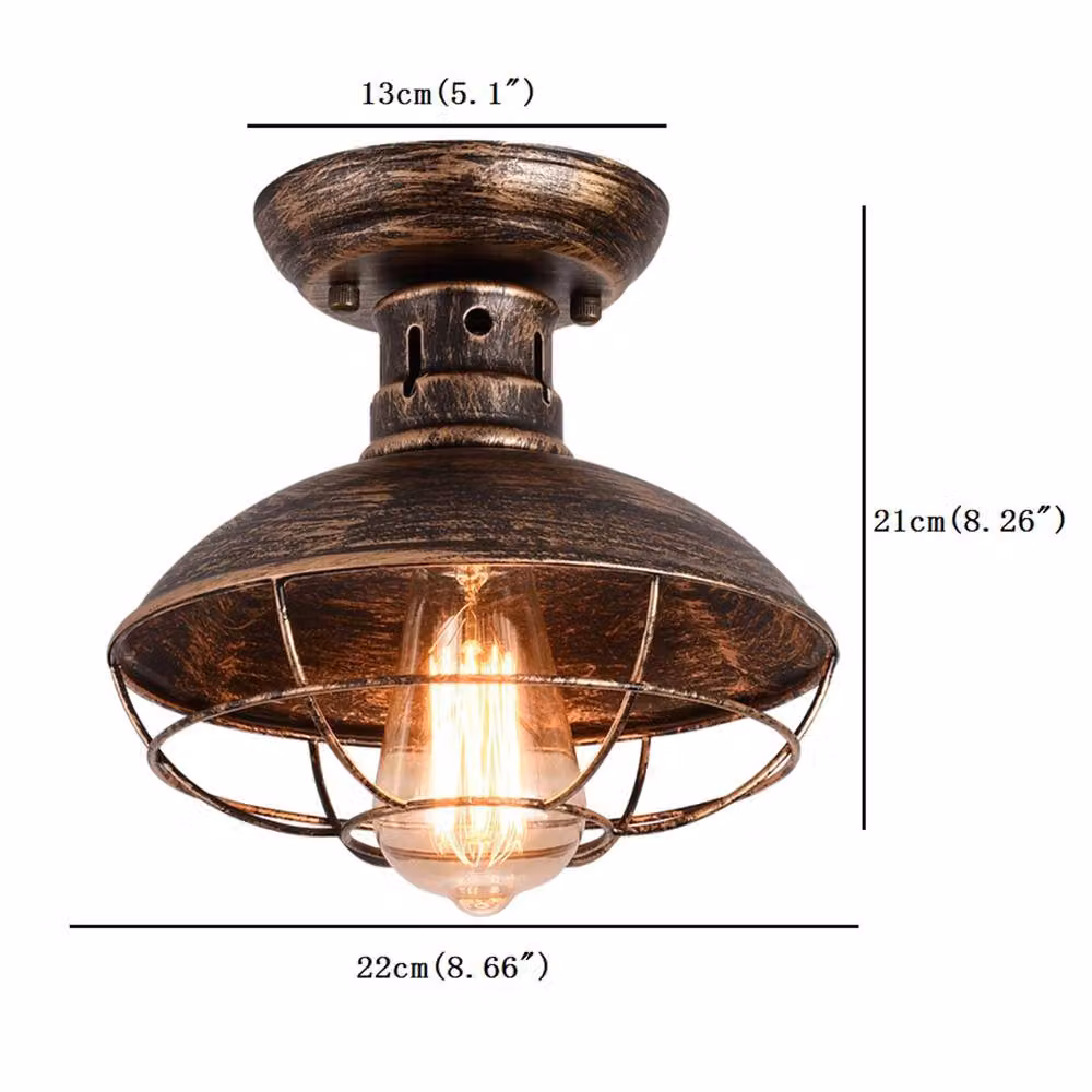 NIVOR Industrial Metal Cage Ceiling Light Chandelier in Oil Rubbed Bronze – 2